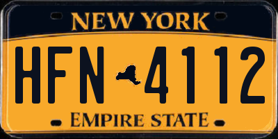 NY license plate HFN4112