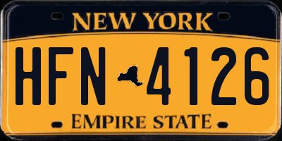 NY license plate HFN4126