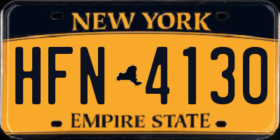 NY license plate HFN4130