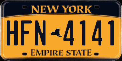 NY license plate HFN4141