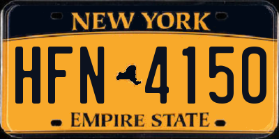 NY license plate HFN4150