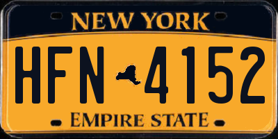 NY license plate HFN4152