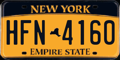 NY license plate HFN4160