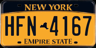 NY license plate HFN4167