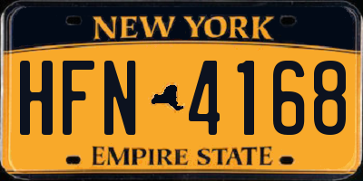 NY license plate HFN4168