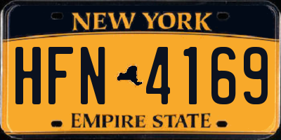 NY license plate HFN4169