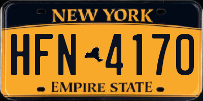NY license plate HFN4170