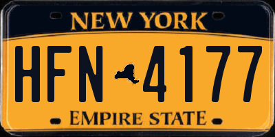 NY license plate HFN4177