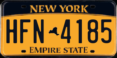 NY license plate HFN4185