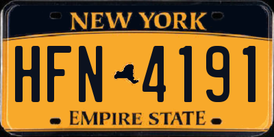 NY license plate HFN4191