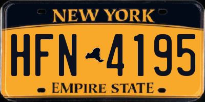 NY license plate HFN4195