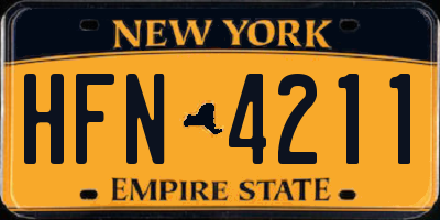 NY license plate HFN4211
