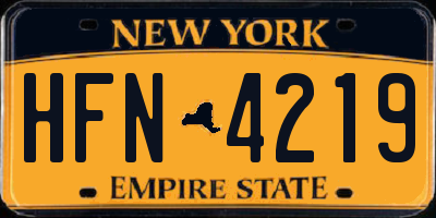 NY license plate HFN4219
