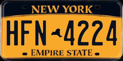 NY license plate HFN4224