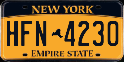 NY license plate HFN4230
