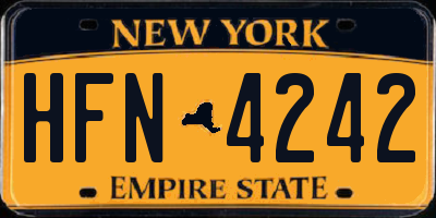 NY license plate HFN4242