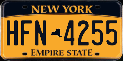 NY license plate HFN4255