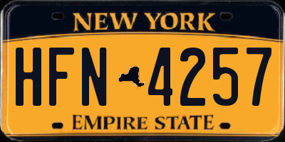 NY license plate HFN4257