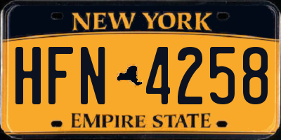 NY license plate HFN4258