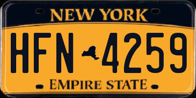 NY license plate HFN4259