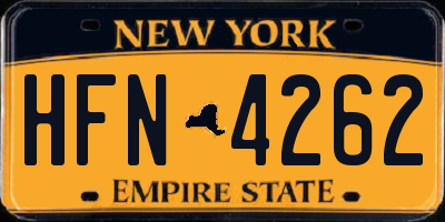 NY license plate HFN4262