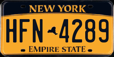 NY license plate HFN4289