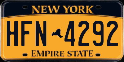 NY license plate HFN4292