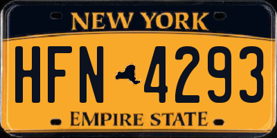 NY license plate HFN4293