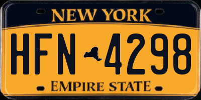 NY license plate HFN4298
