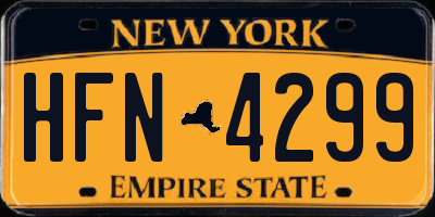 NY license plate HFN4299