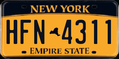 NY license plate HFN4311