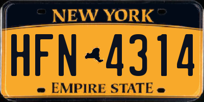 NY license plate HFN4314