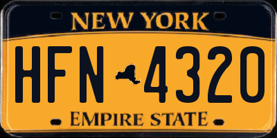 NY license plate HFN4320
