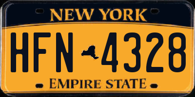NY license plate HFN4328