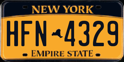 NY license plate HFN4329