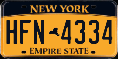 NY license plate HFN4334
