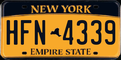 NY license plate HFN4339