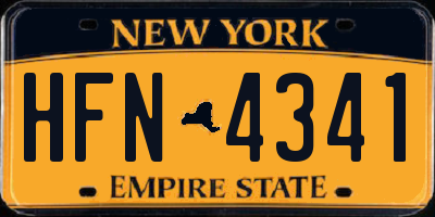 NY license plate HFN4341
