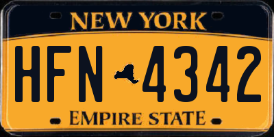 NY license plate HFN4342