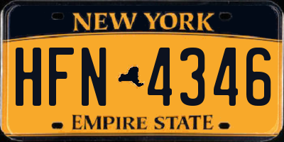 NY license plate HFN4346