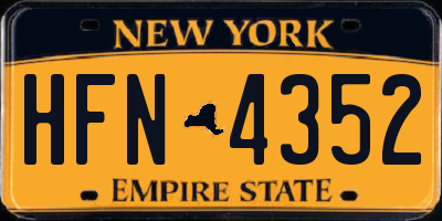 NY license plate HFN4352