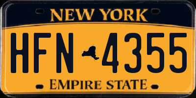 NY license plate HFN4355