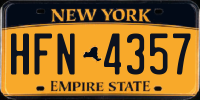 NY license plate HFN4357