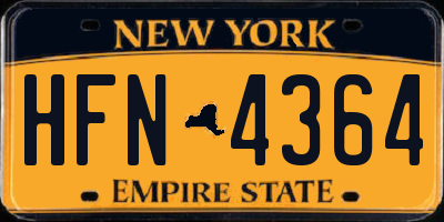 NY license plate HFN4364