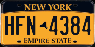 NY license plate HFN4384