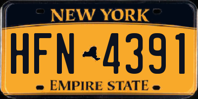 NY license plate HFN4391