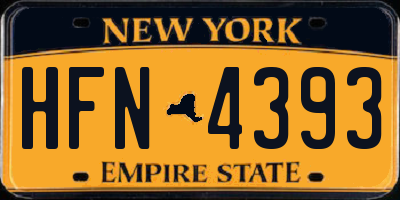 NY license plate HFN4393