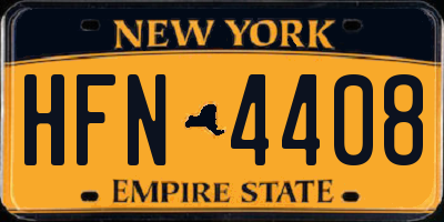 NY license plate HFN4408