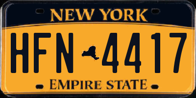 NY license plate HFN4417