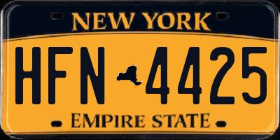 NY license plate HFN4425
